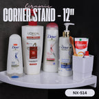 ASIATIQUE Semi Ceramic 12 Inch Corner Stand Bathroom Corner Storage Shelf | NX-514