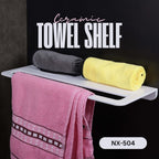 ASIATIQUE Semi Ceramic Towel Shelf NX-504 | Wall Mounted Bathroom Towel Shelf Rack | Modern Storage Shelf | 21.96 Inch