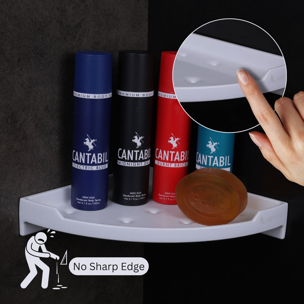 ASIATIQUE Semi Ceramic 9 Inch Corner Stand Bathroom Corner Shelf | NX-513