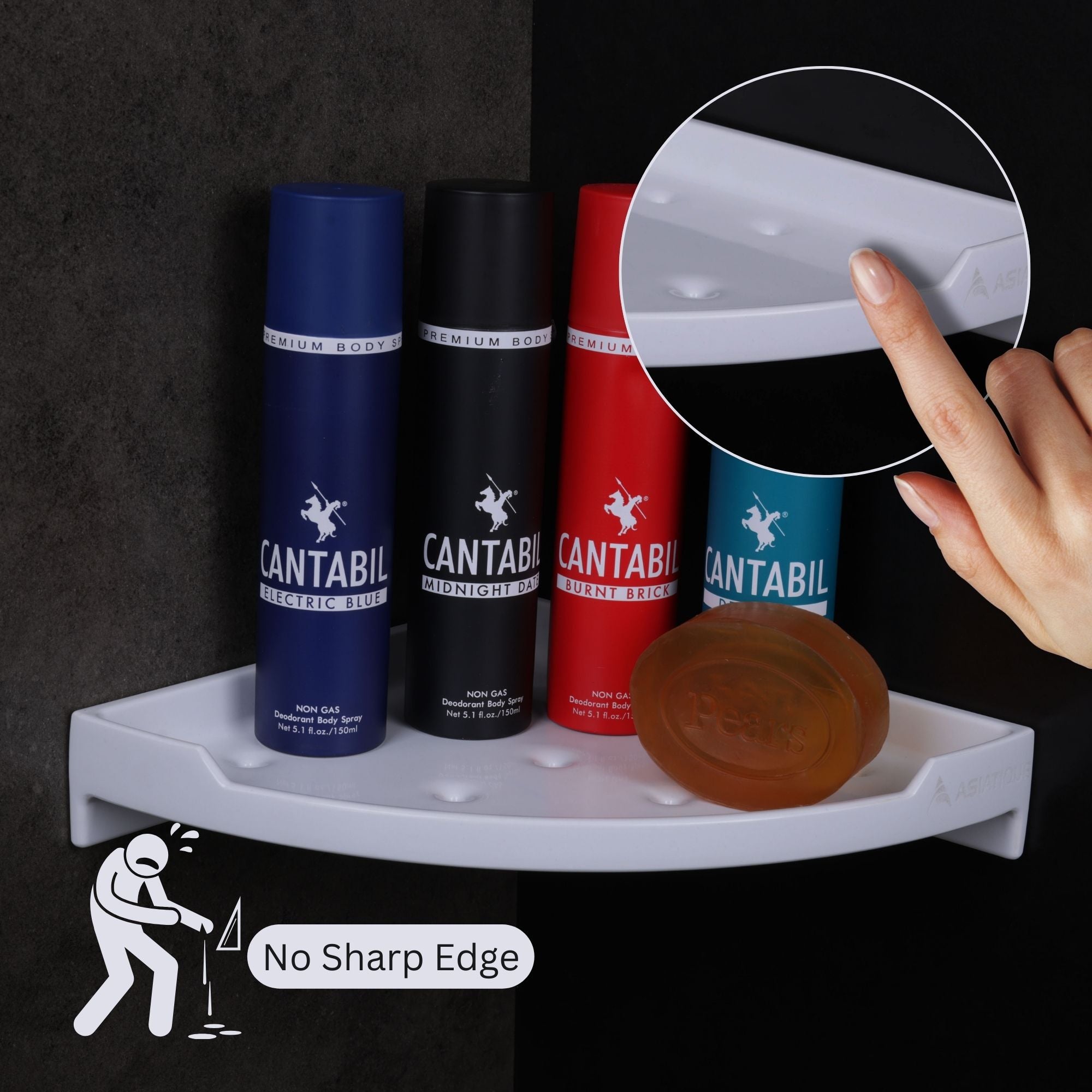 ASIATIQUE Semi Ceramic 9 Inch Corner Stand Bathroom Corner Shelf | NX-513