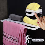 ASIATIQUE Semi Ceramic Towel Shelf NX-504 | Wall Mounted Bathroom Towel Shelf Rack | Modern Storage Shelf | 21.96 Inch