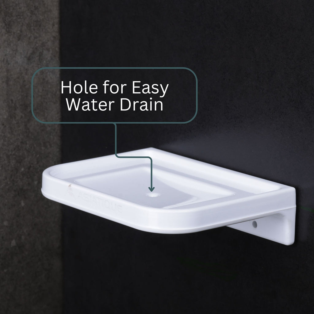 ASIATIQUE Semi Ceramic Soap Stand NX-501 | Wall Mounted Bathroom Soap Holder & Soap Dish | Modern Bathroom Accessory