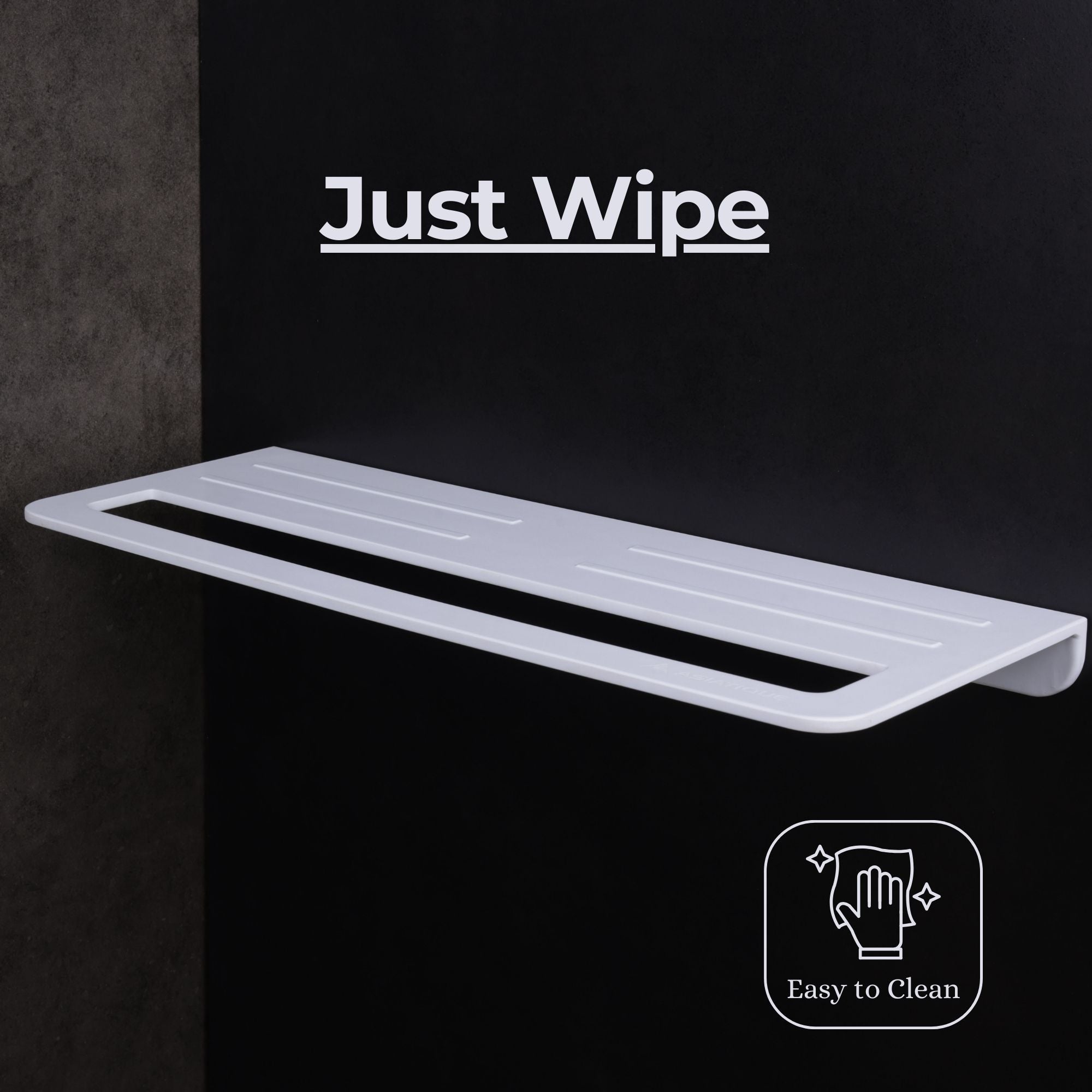 ASIATIQUE Semi Ceramic Towel Shelf NX-504 | Wall Mounted Bathroom Towel Shelf Rack | Modern Storage Shelf | 21.96 Inch