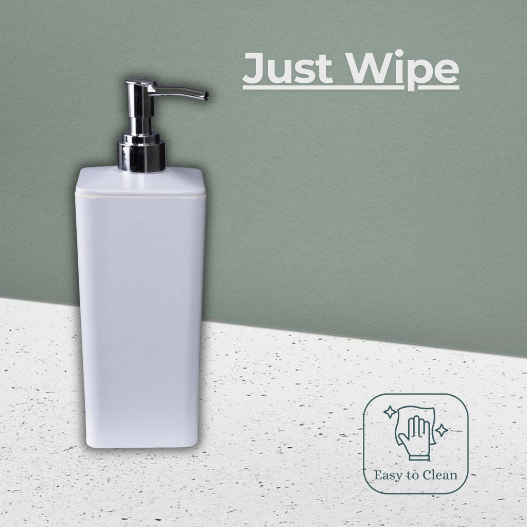 ASIATIQUE Semi Ceramic Square Dispenser NX-509 (400ml) | Premium Soap & Lotion Dispenser | Bathroom Countertop Liquid Soap Pump | 400ml