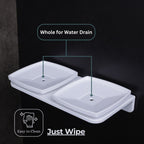 ASIATIQUE Semi Ceramic Double Soap Holder NX-510 | Wall Mounted Dual Soap Dish with Water Drain | Bathroom Soap Stand | 15.47 Inch
