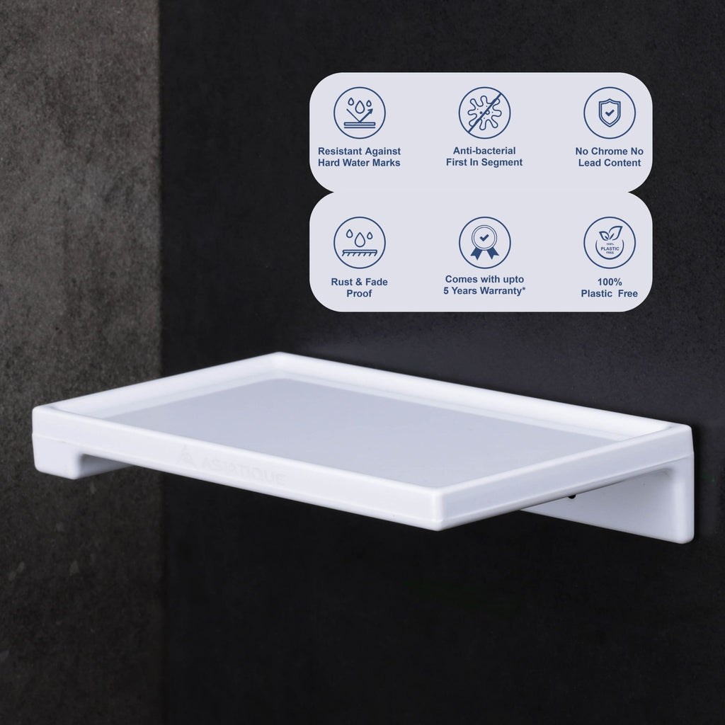 ASIATIQUE Semi Ceramic Smart Mobile Holder NX-511 | Wall Mounted Bathroom Mobile Shelf | Waterproof Phone Stand | 7.92 Inch