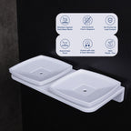 ASIATIQUE Semi Ceramic Double Soap Holder NX-510 | Wall Mounted Dual Soap Dish with Water Drain | Bathroom Soap Stand | 15.47 Inch