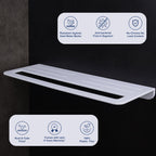 ASIATIQUE Semi Ceramic Towel Shelf NX-504 | Wall Mounted Bathroom Towel Shelf Rack | Modern Storage Shelf | 21.96 Inch