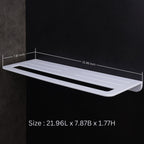 ASIATIQUE Semi Ceramic Towel Shelf NX-504 | Wall Mounted Bathroom Towel Shelf Rack | Modern Storage Shelf | 21.96 Inch