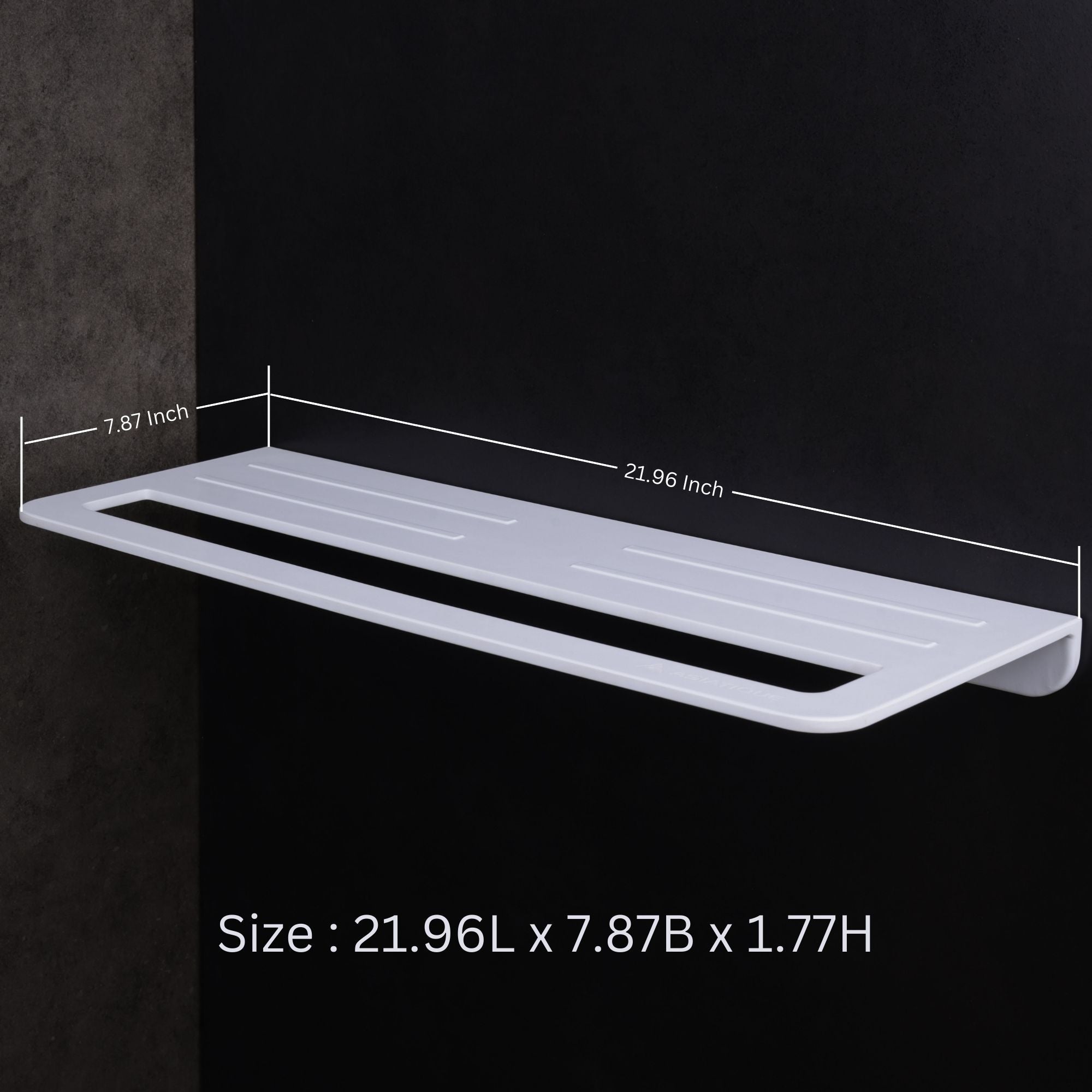ASIATIQUE Semi Ceramic Towel Shelf NX-504 | Wall Mounted Bathroom Towel Shelf Rack | Modern Storage Shelf | 21.96 Inch