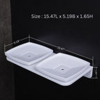 ASIATIQUE Semi Ceramic Double Soap Holder NX-510 | Wall Mounted Dual Soap Dish with Water Drain | Bathroom Soap Stand | 15.47 Inch