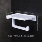 ASIATIQUE Semi Ceramic Tissue Holder NX-508 | Wall Mounted Toilet Paper Holder with Mobile Shelf | Bathroom Tissue Roll Stand | 7.99 Inch