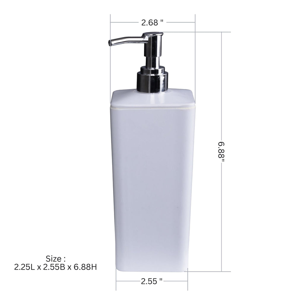 ASIATIQUE Semi Ceramic Square Dispenser NX-509 (400ml) | Premium Soap & Lotion Dispenser | Bathroom Countertop Liquid Soap Pump | 400ml