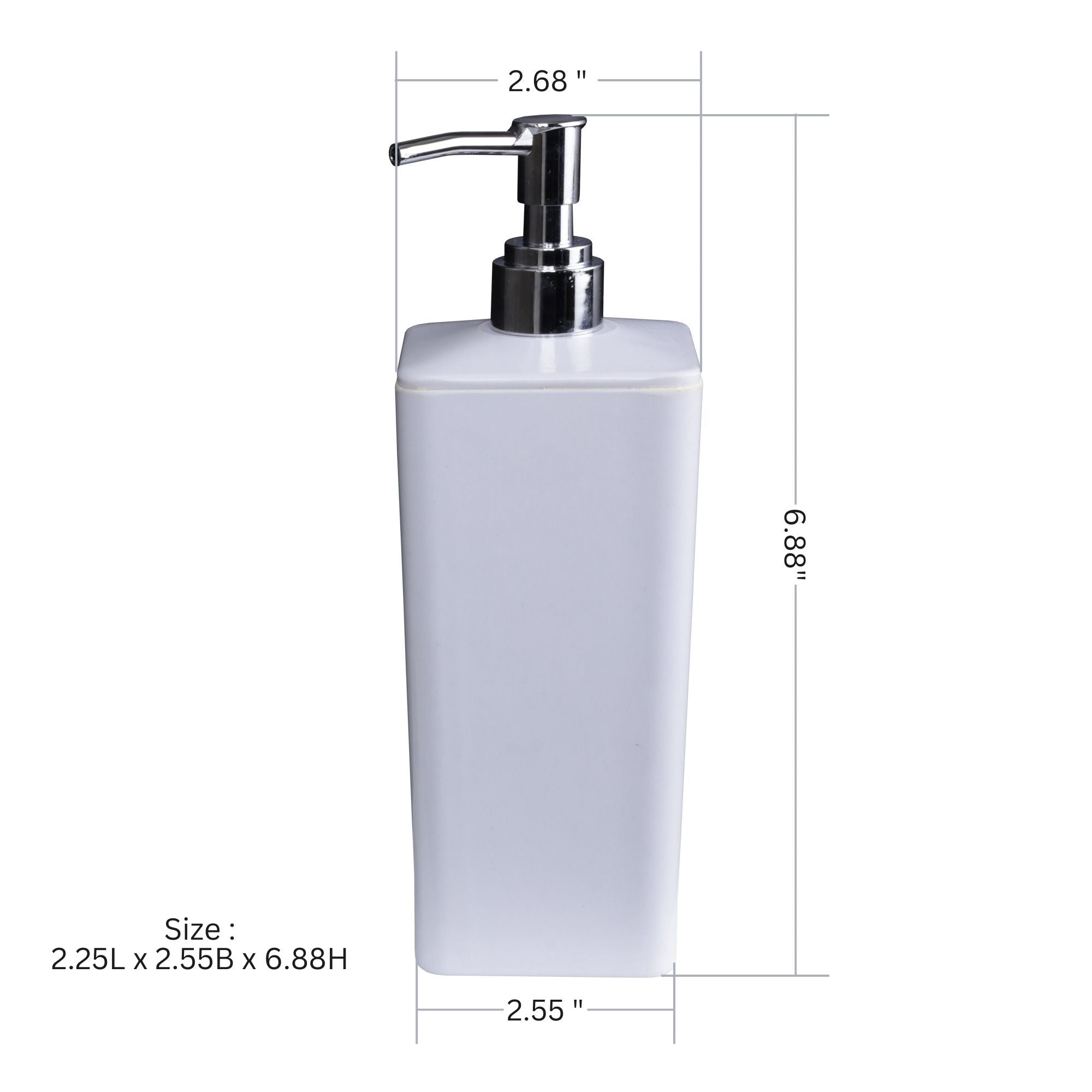 ASIATIQUE Semi Ceramic Square Dispenser NX-509 (400ml) | Premium Soap & Lotion Dispenser | Bathroom Countertop Liquid Soap Pump | 400ml