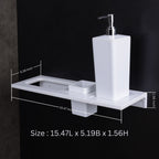ASIATIQUE Semi Ceramic 3 In 1 Sink Rack NX-503 | Wall Mounted Bathroom Sink Organizer with Towel Holder & Storage Shelf | Modern Bathroom Accessory
