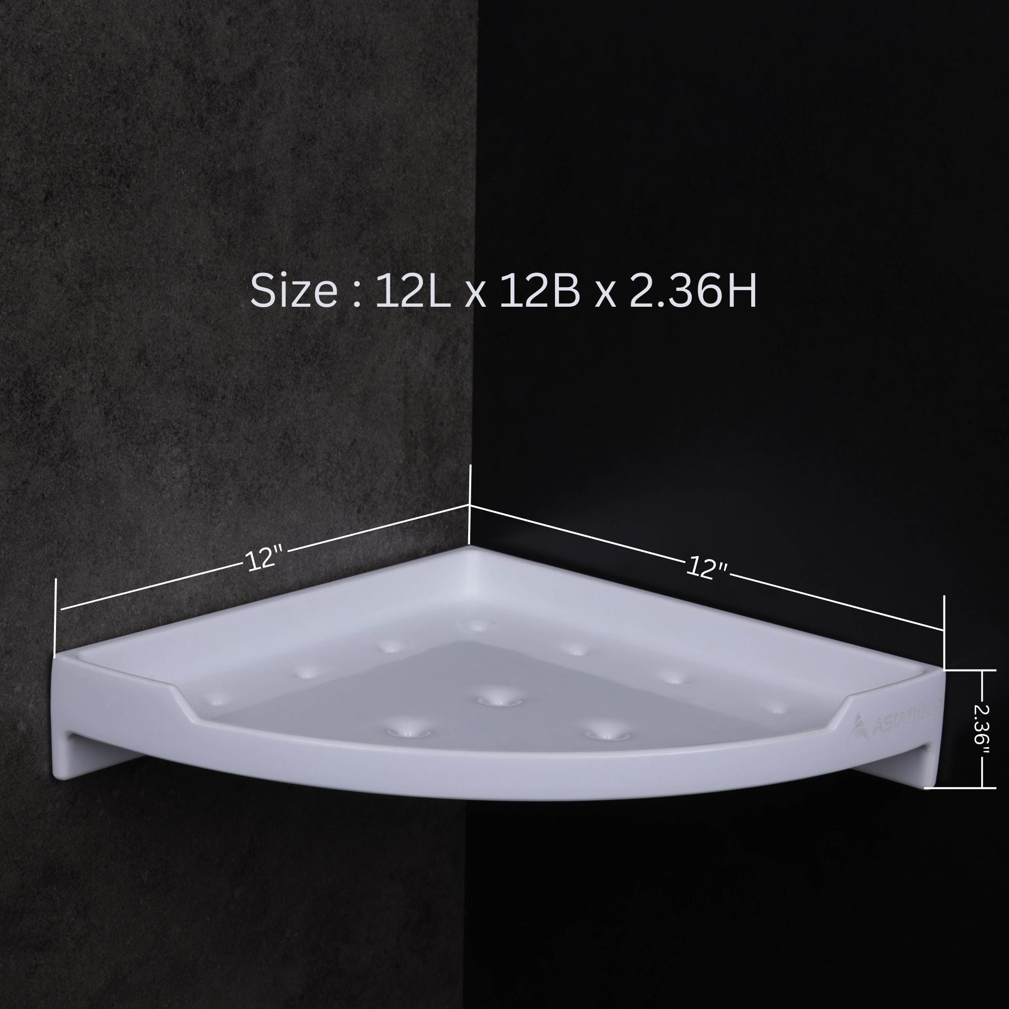 ASIATIQUE Semi Ceramic 12 Inch Corner Stand Bathroom Corner Storage Shelf | NX-514