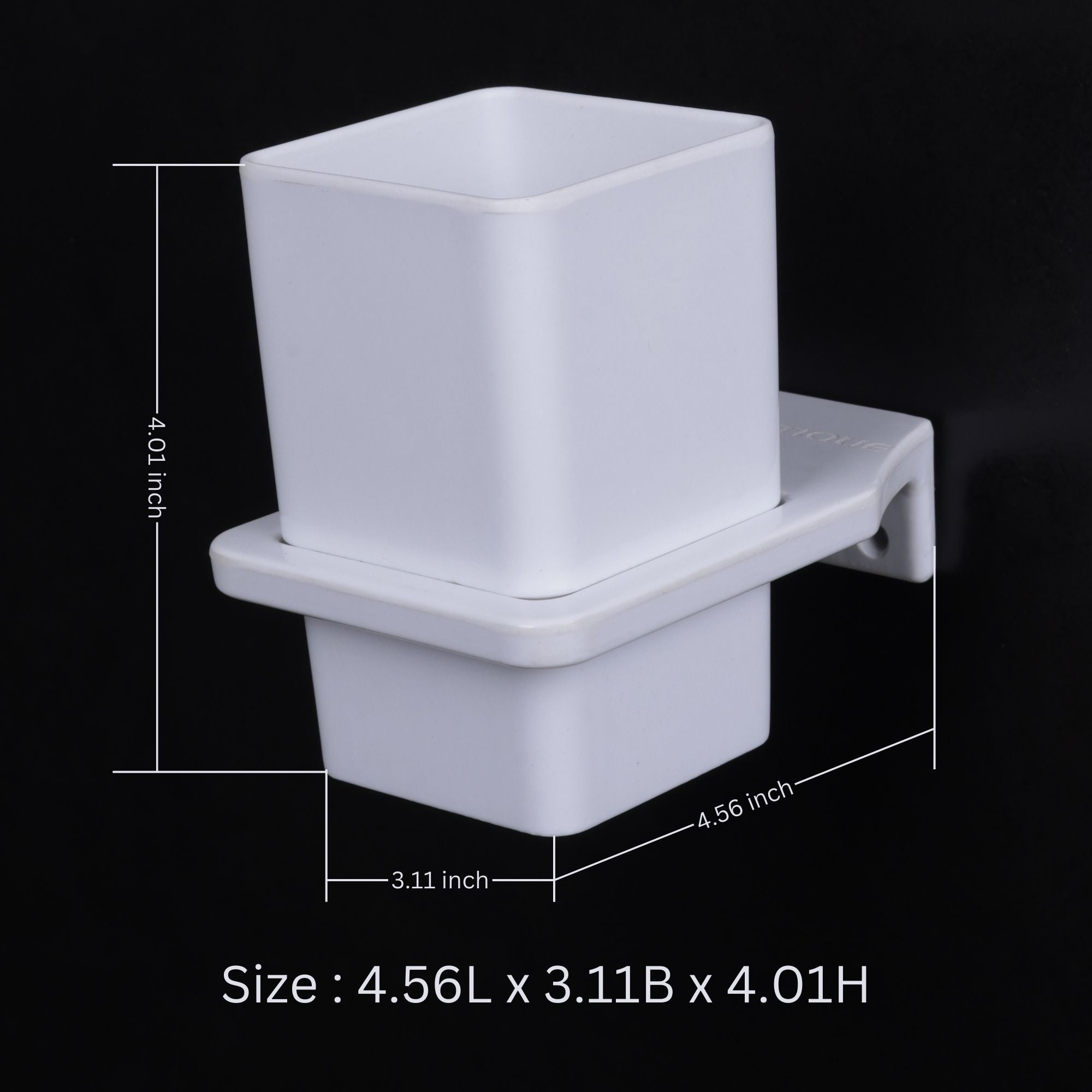 ASIATIQUE Semi Ceramic Tooth Brush Holder NX-502 | Wall Mounted Bathroom Toothbrush & Toothpaste Holder | Modern Bathroom Organizer