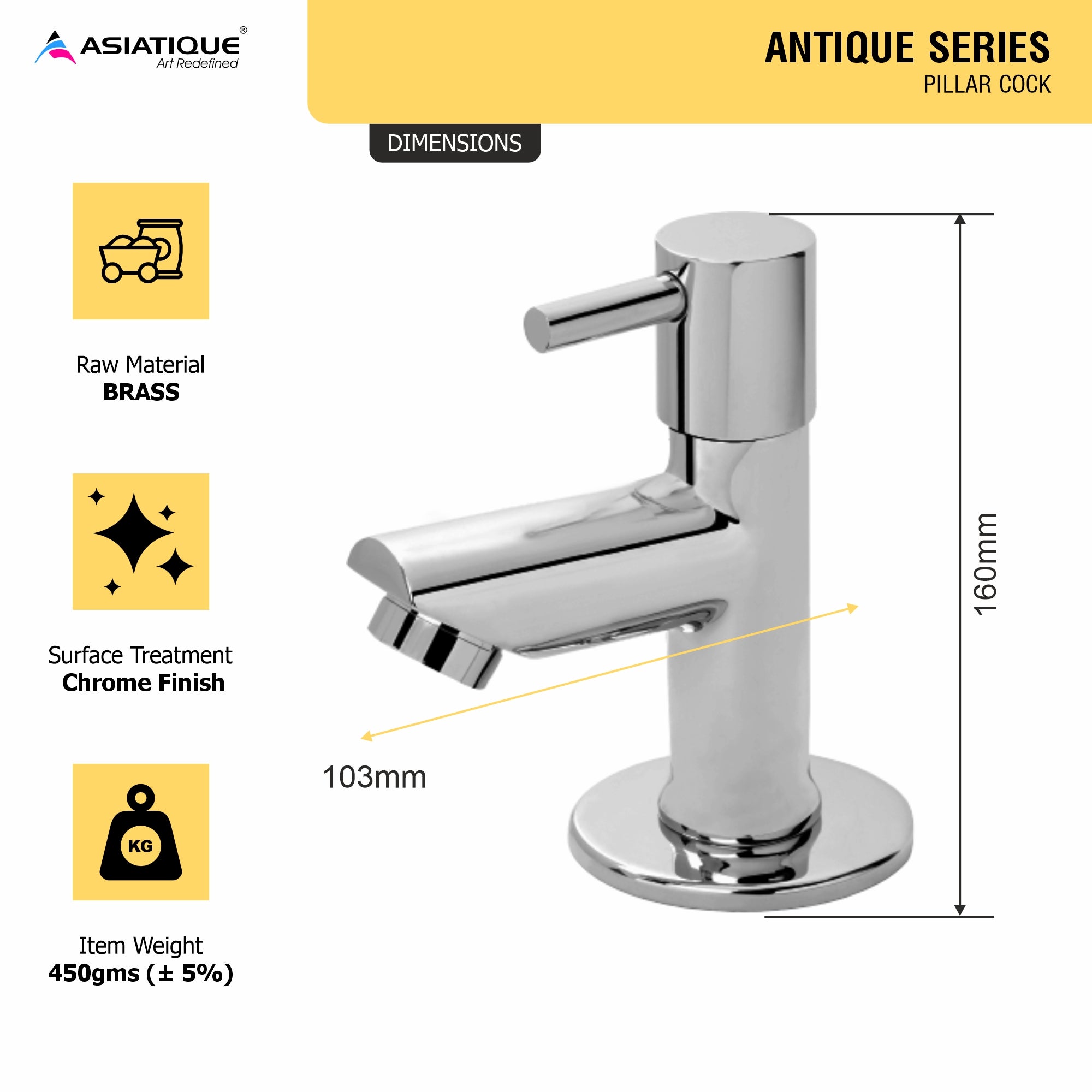 Asiatique PillarCock  (A-000), Antique Series Premium Faucets & Sink Mixers