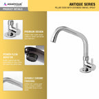 Asiatique Pillar Cock  With Extended Swivel Spout   (A-002EX), Antique Series Premium Faucets & Sink Mixers