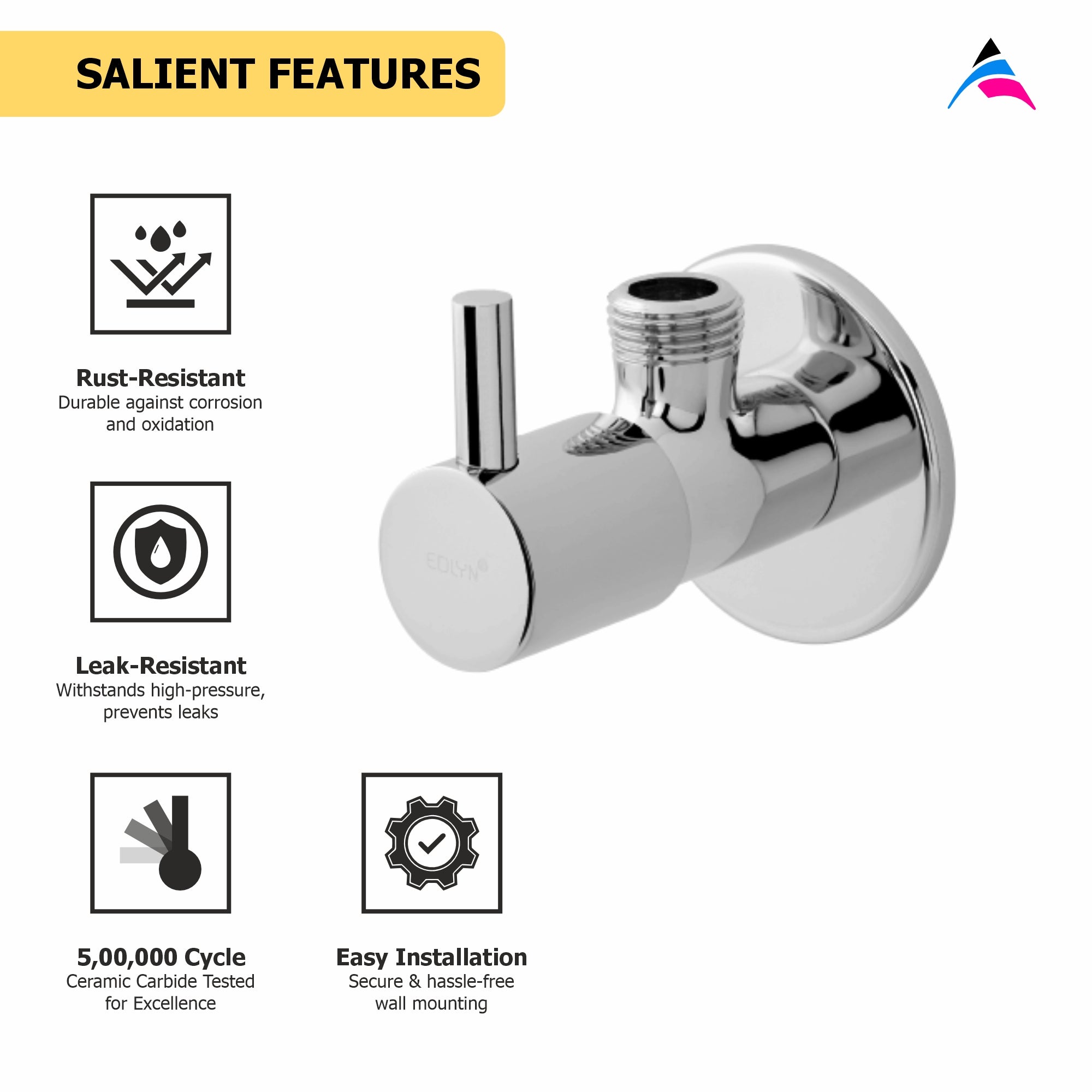 Asiatique Angle Cock With Wall  Flange   (A-005), Antique Series Premium Faucets & Sink Mixers