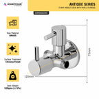 Asiatique 2 Way Angle Cock With Wall  Flange   (A-005TW), Antique Series Premium Faucets & Sink Mixers