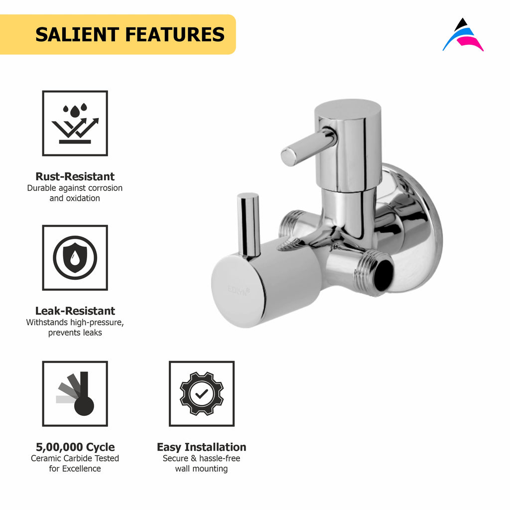 Asiatique 2 Way Angle Cock With Wall  Flange   (A-005TW), Antique Series Premium Faucets & Sink Mixers
