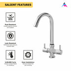 Asiatique C/H Basin Mixer With Swivel 'J' Spout   (A-011), Antique Series Premium Faucets & Sink Mixers