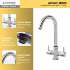Asiatique C/H Basin Mixer With Swivel 'J' Spout   (A-011), Antique Series Premium Faucets & Sink Mixers