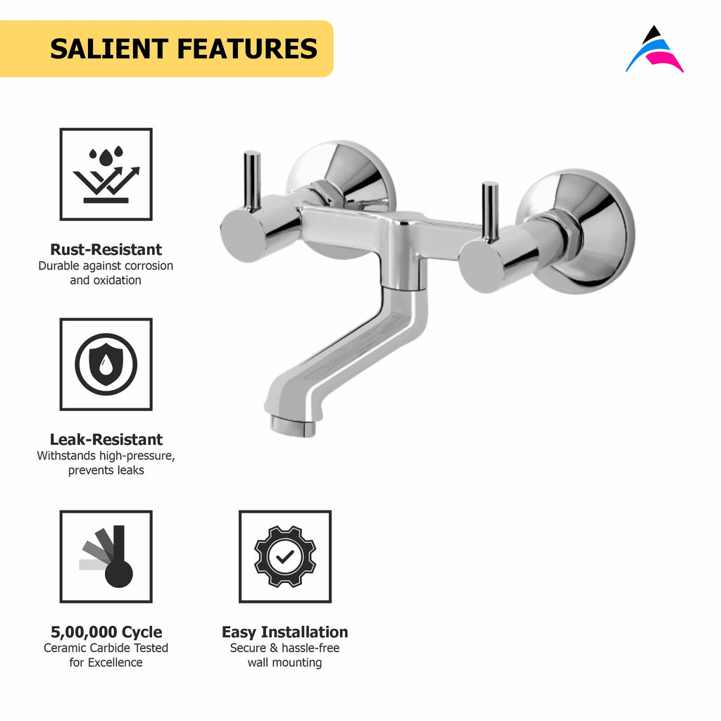 Asiatique Wall Mixer Non-Telephonic Wall Mounted (A-014), Antique Series Premium Faucets & Sink Mixers