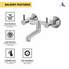 Asiatique Wall Mixer Non-Telephonic Wall Mounted (A-014), Antique Series Premium Faucets & Sink Mixers