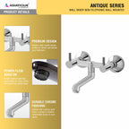 Asiatique Wall Mixer Non-Telephonic Wall Mounted (A-014), Antique Series Premium Faucets & Sink Mixers