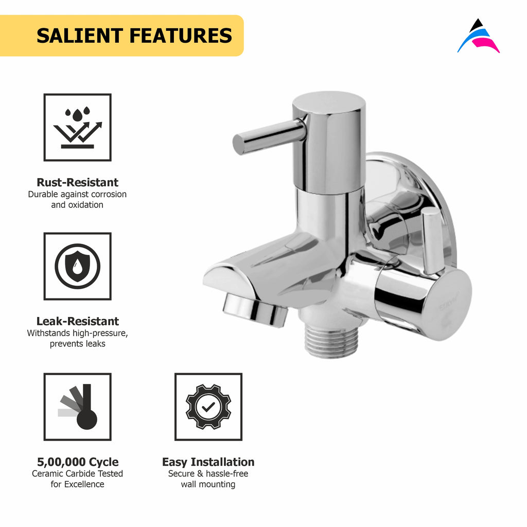 Asiatique 2 in 1 Bib Cock With Wall  Flange   (A-015), Antique Series Premium Faucets & Sink Mixers
