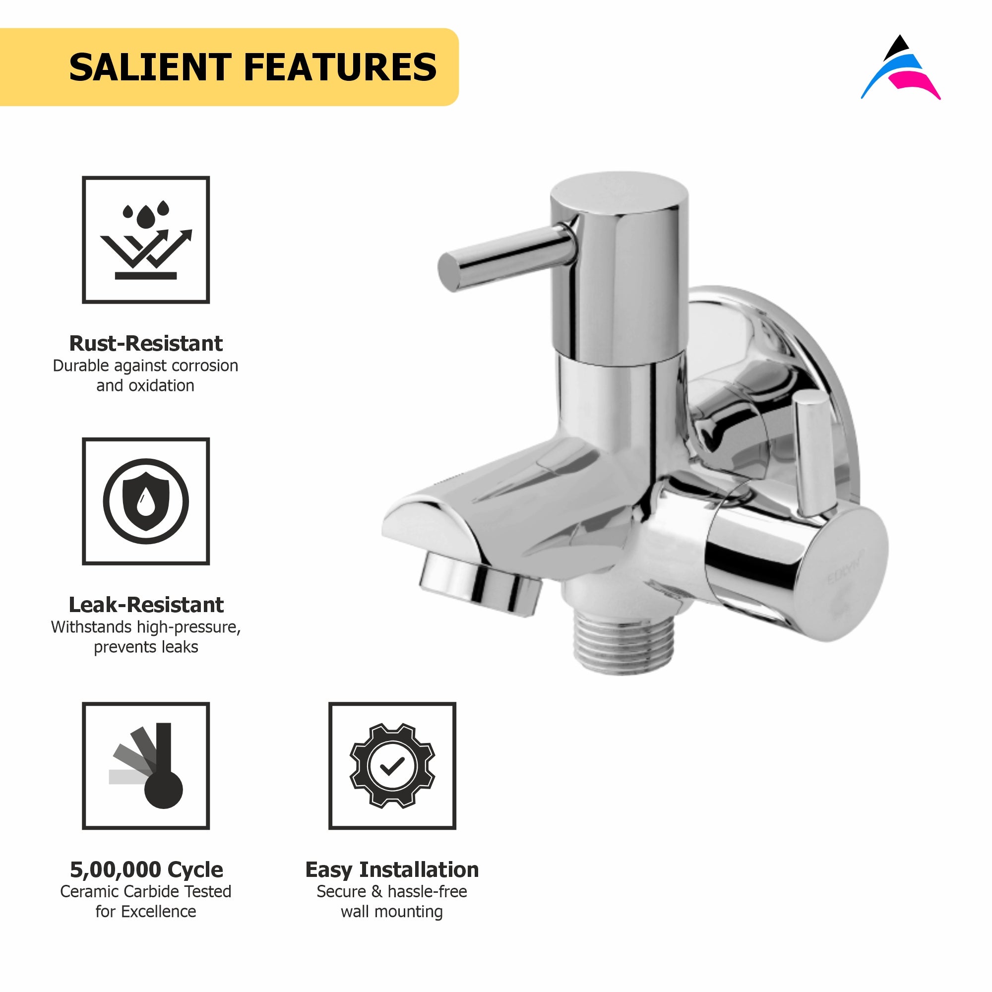 Asiatique 2 in 1 Bib Cock With Wall  Flange   (A-015), Antique Series Premium Faucets & Sink Mixers