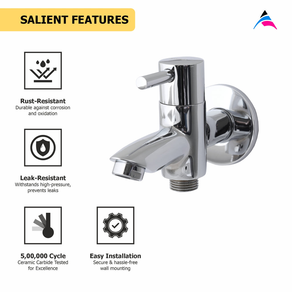 Asiatique S/L 2 in 1 Bib Cock With Wall  Flange (A-015 S/L), Antique Series Premium Faucets & Sink Mixers