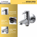 Asiatique S/L 2 in 1 Bib Cock With Wall  Flange (A-015 S/L), Antique Series Premium Faucets & Sink Mixers