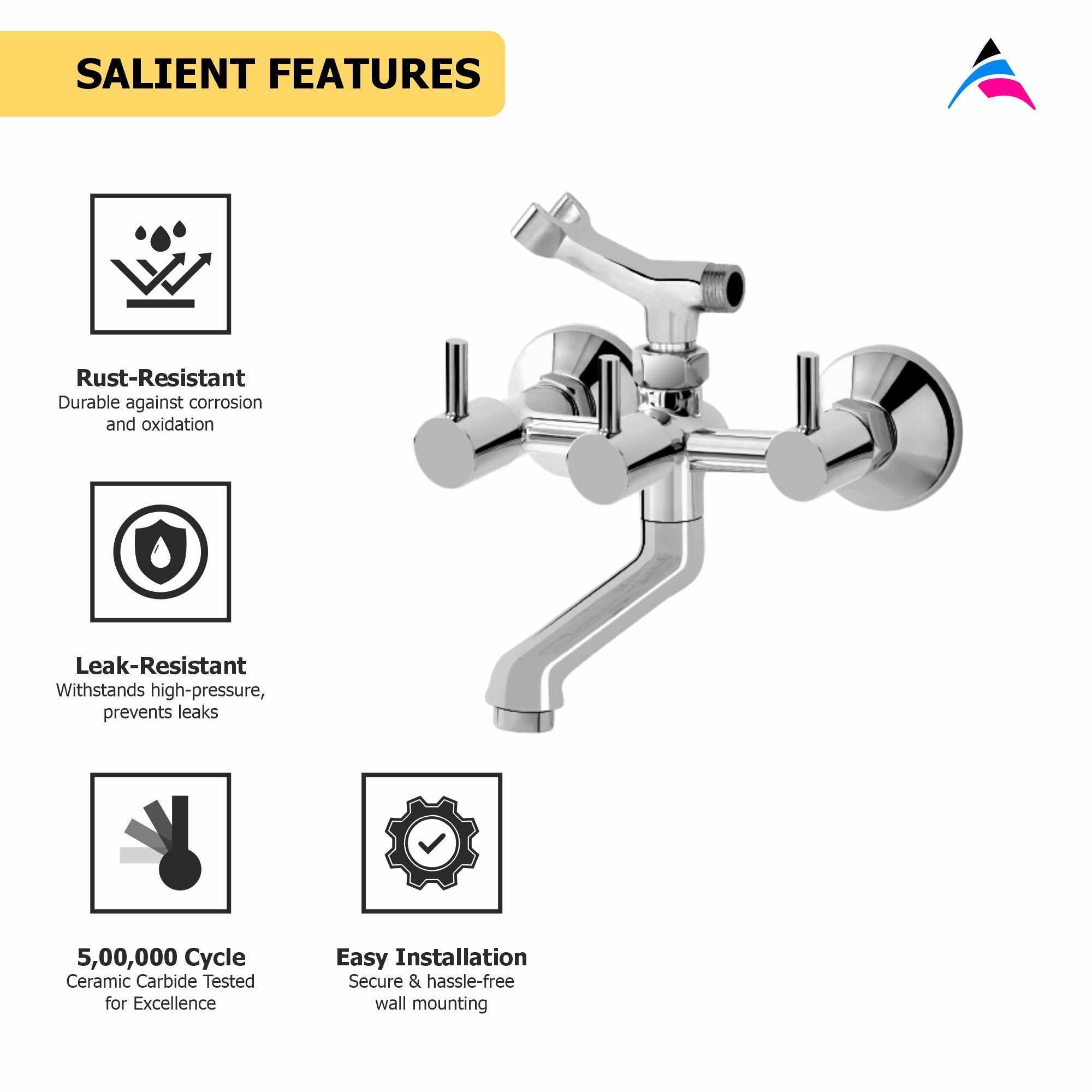 Asiatique Wall Mixer Telephonic With Crutch ARR of  shower (A-016), Antique Series Premium Faucets & Sink Mixers