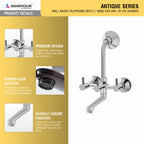 Asiatique Wall Mixer Telephonic With 'L' Bend for ARR. O/H shower (A-017), Antique Series Premium Faucets & Sink Mixers