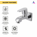 Asiatique Bib Cock With Wall Flange (AS-003), Aster Series Bathroom & Kitchen Faucets | Premium Modern Tap Collection