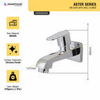 Asiatique Bib Cock Long Body With Wall Flange (AS-004), Aster Series Bathroom & Kitchen Faucets | Premium Modern Tap Collection