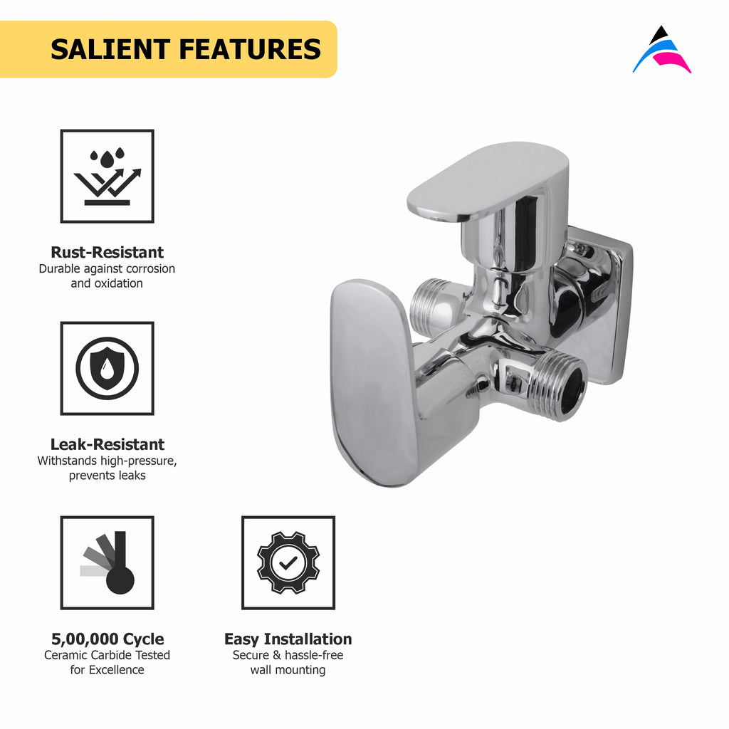 Asiatique 2 Way Angle Cock With Flange (AS-005TW), Aster Series Bathroom & Kitchen Faucets | Premium Modern Tap Collection