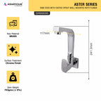 Asiatique Sink Cock With Casted Spout Wall Mounted With Flange (AS-008), Aster Series Bathroom & Kitchen Faucets | Premium Modern Tap Collection