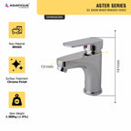 Asiatique S/L Basin Mixer Braided Hoses (AS-009), Aster Series Bathroom & Kitchen Faucets | Premium Modern Tap Collection