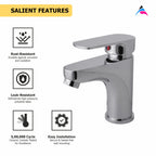 Asiatique S/L Basin Mixer Braided Hoses (AS-009), Aster Series Bathroom & Kitchen Faucets | Premium Modern Tap Collection