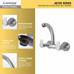 Asiatique Sink Mixer With Casted Spout Wall Mounted (AS-013), Aster Series Bathroom & Kitchen Faucets | Premium Modern Tap Collection