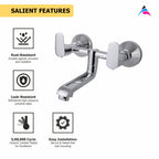 Asiatique Wall Mixer Non-Tele. Wall Mounted (AS-014), Aster Series Bathroom & Kitchen Faucets | Premium Modern Tap Collection