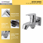 Asiatique S/L 2 in 1 Bib Cock With Wall Flange (AS-015 S/L), Aster Series Bathroom & Kitchen Faucets | Premium Modern Tap Collection