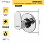 Asiatique Upper Parts Kit Glassy, Flange & Handle for Con. & Flush Cock (AS-021U), Aster Series Bathroom & Kitchen Faucets | Premium Modern Tap Collection