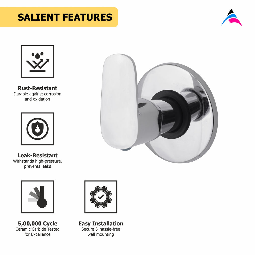 Asiatique Upper Parts Kit Glassy, Flange & Handle for Con. & Flush Cock (AS-021U), Aster Series Bathroom & Kitchen Faucets | Premium Modern Tap Collection