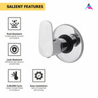 Asiatique Upper Parts Kit Glassy, Flange & Handle for Con. & Flush Cock (AS-021U), Aster Series Bathroom & Kitchen Faucets | Premium Modern Tap Collection