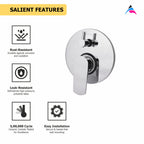 Asiatique S/L Div Upper Parts Handle, Button & Plate (AS-024), Aster Series Bathroom & Kitchen Faucets | Premium Modern Tap Collection